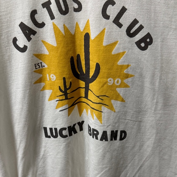 Lucky Brand White Tee with Cactus Graphic - Picture 3 of 7